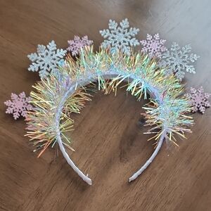 Sparkle Snowflake Headband - White & Pink